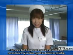 Subtitled Japanese nurse patient handjob with cumshot