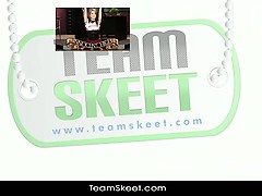 ExxxtraSmall skinny petite teen brunette rides big cock