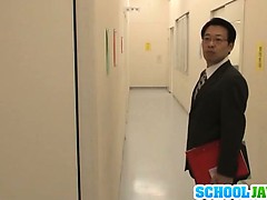 Naughty Japanese schoolgirl Rui Tsukimoto plays with a sex