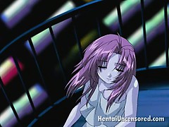 Cutie hentai babe masturbating her little snatch under the