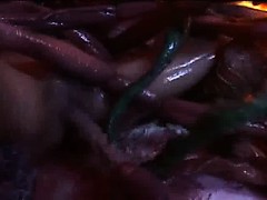 Long freaky tentacle fucking hot asian pussy deep