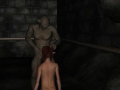 Hot 3D redhead elf babe gets fucked hard by a goblin