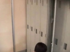 Japanese babe taking a pregnancy test in the bathroom