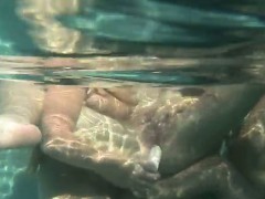Freaky Lesbian Babes Use Dildo Under Water