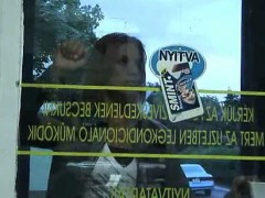 European milf Aniko sex in a grocery then eats cum