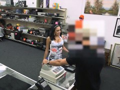 Busty latina pawns pussy and fucked by pawn man for cash