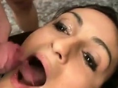 Filling Up This Latinas Mouth With Cum