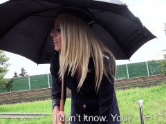 Stranded hungarian teen stewardess in uniform