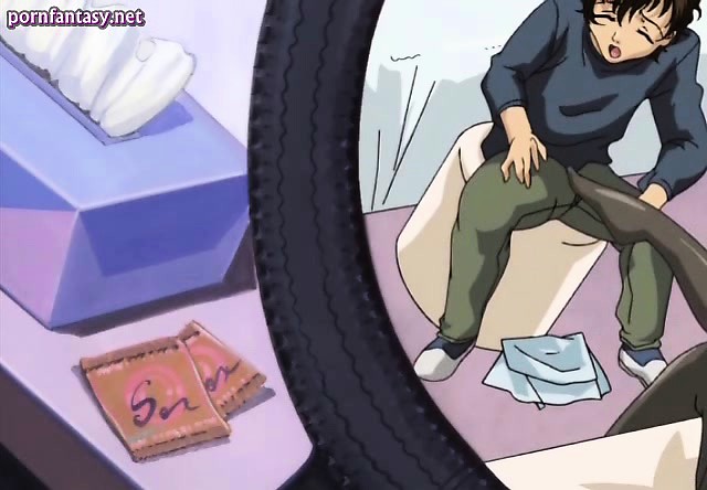 Sensual manga chick doing footjob