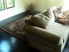 Cheating Blonde Eaten Out On Hidden Camera In Livingroom