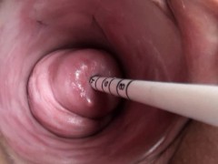 Uterus play with Japanese sounding insertion