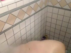 Chubby Chick Taking A Shower