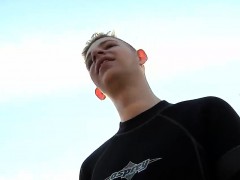 Sexy amateur twink Alex Silvers feasts on some warm cumshots