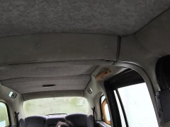 Ebony interracial anal fingered in cab