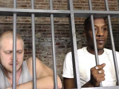 Interracial gay sex in the prison