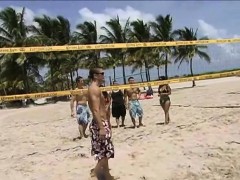 Pornstars pick up guy at the beach
