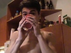 Playful boy rides a boner after a cup of tea