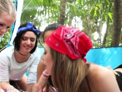 Camping Girls Surprise Blowjob