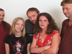 2 Cute College Girls Gangbang for Cum Shots!