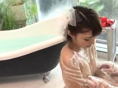 Risa gets busy with cock during soapy xxx play