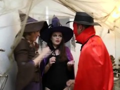 MILF And Teen Dressed Up In Costumes Sucking On Dick