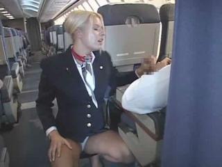 Porn Tube of Blonde Flight Attendant And Asian Guy