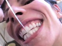 Oral cumshot Vicky from 1fuckdatecom