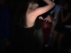 Topless teen sluts making out at a party