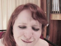 Sexy redhead craves for the big pulsating donger