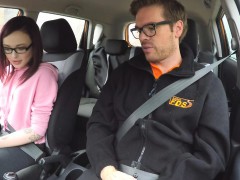 Fake Driving School American Teen Creampied by Instructor