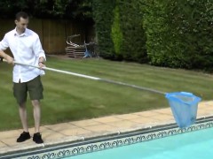 Chubby blonde cougar gets banged by pool boy