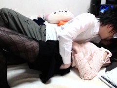Japanese asian amateur sucking on dick in high def