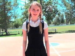 Teen Sharlotte cutie in pigtails fresh new hd porn