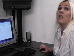 Blonde secretary suck and fuck at work