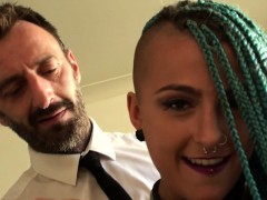 Facefucked british slut gags on maledom cock