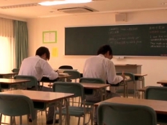 Cute japanese teacher gives a steaming sexy oral-sex