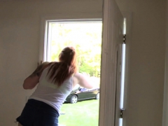 Busty transgender kissing