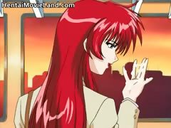 Sexy redhead anime babe blows tube part6