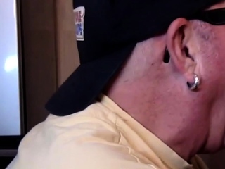 Gloryhole DILF mouthjizzed by black dick