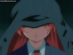 Sexy redhead anime babe gets hendjob part3