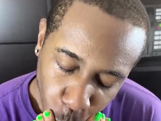 Busty brunette sucks and licks big cock in a close up