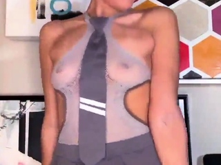 Japanese office babe Anna Yumisaki masturbates