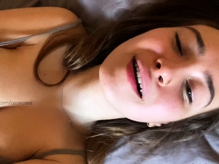 Amateur young teen solo masturbation on her livingroom
