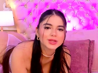 Busty curly brunette with big boobs fucks on couch