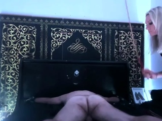 LADYDARKANGEL – Tied Down Cock Gripped With Crocodile Clips