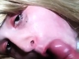 Blonde Crossdresser Swallows Huge Load from Older Man