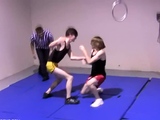 Master Watches His Subs Wrestling Naked