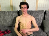 Cute Slim Boy with Ripped Abs Jerks His Big Cock