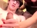 Teen Naughty mature milf jerking off her 18yo roommate's big