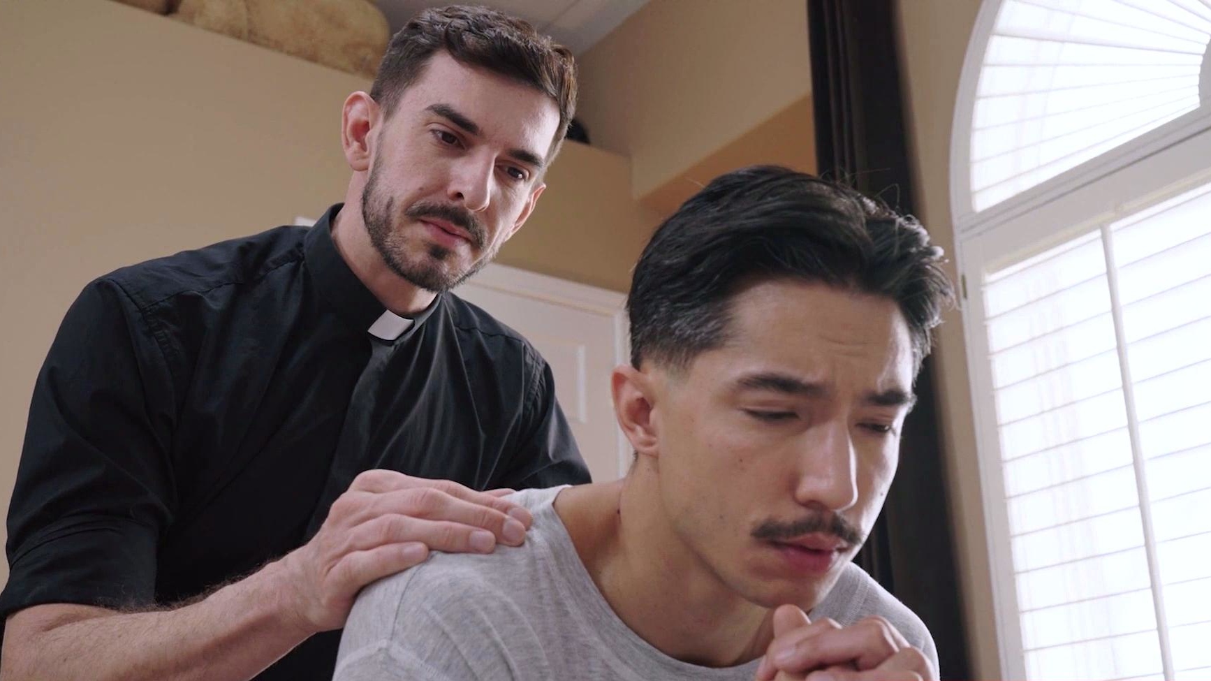 Priest and Twunk Engage in Sacred Roleplay in a Church Setting